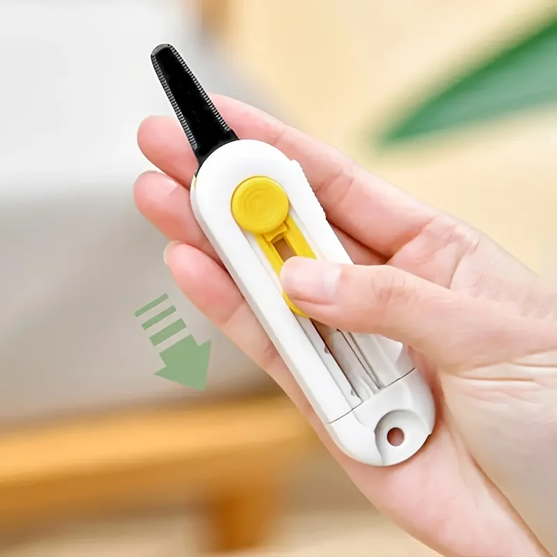 Compact Mini Magnetic Box Cutter with Safety Lock Mechanism - Portable and Versatile Cutting Tool for Home Use - Durable Design with Razor-Sharp Blade - Ideal for Opening Packages, Cartons, and Boxes - Convenient Storage in Drawers or Toolboxes