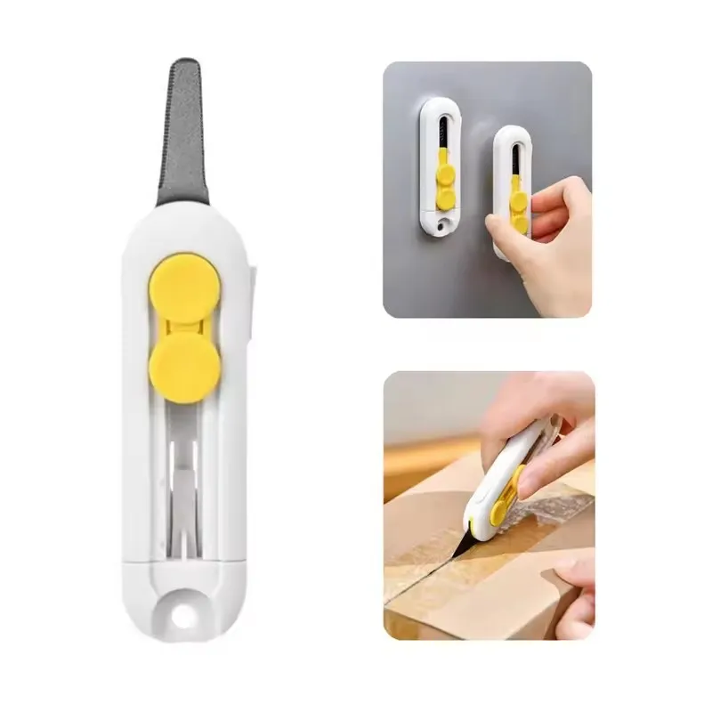 Compact Mini Magnetic Box Cutter with Safety Lock Mechanism - Portable and Versatile Cutting Tool for Home Use - Durable Design with Razor-Sharp Blade - Ideal for Opening Packages, Cartons, and Boxes - Convenient Storage in Drawers or Toolboxes