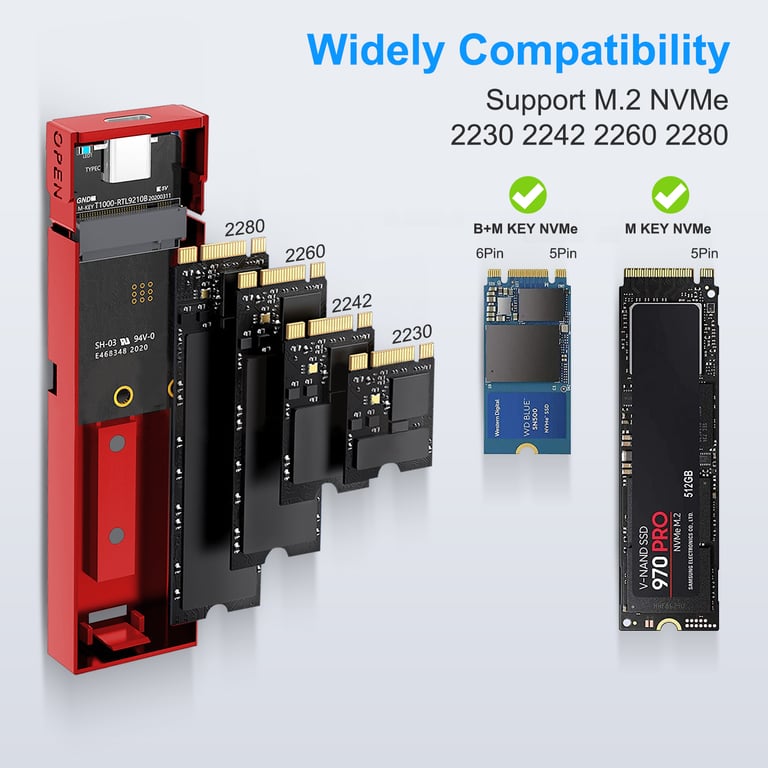 High-Speed Data Transfer M2 NVMe SSD Enclosure 10Gbps Tool-Free Installation USB-C 3.2 Gen2 Heat Dissipation Compact Portable External Adapter Case for Lightning-Fast File Transfers and Backups