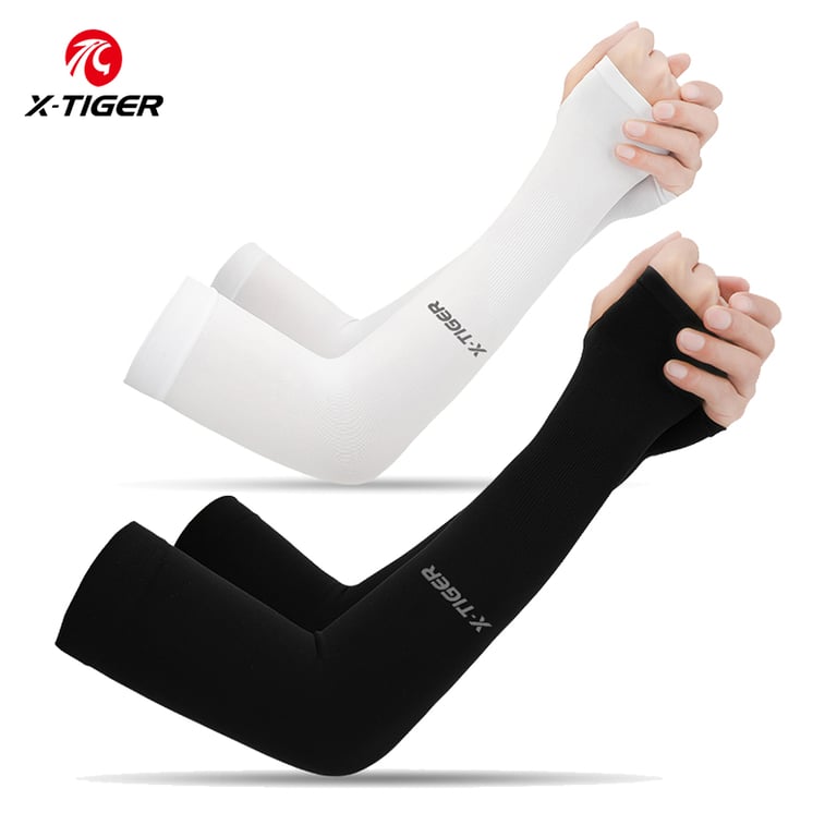 X-TIGER Cycling Arm Sleeves with Ice Fabric Technology, Anti-UV Protection, Comfortable Fit - Ideal for Cycling, Running, Hiking - Stylish Design for Men and Women - Keep Arms Cool and Protected from Sun - Versatile and Functional Outdoor Sports Arm Warmers