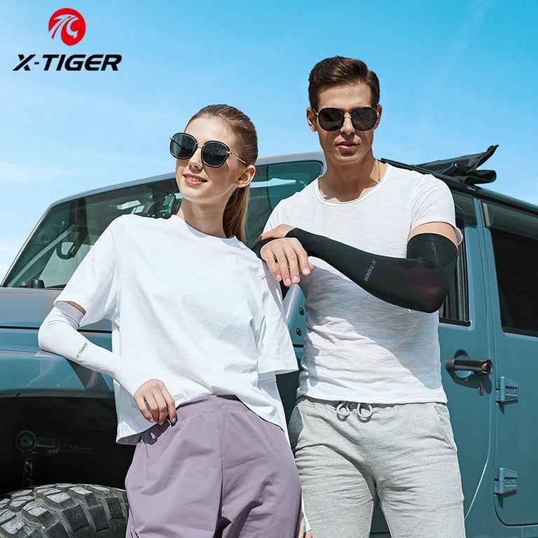 X-TIGER Cycling Arm Sleeves with Ice Fabric Technology, Anti-UV Protection, Comfortable Fit - Ideal for Cycling, Running, Hiking - Stylish Design for Men and Women - Keep Arms Cool and Protected from Sun - Versatile and Functional Outdoor Sports Arm Warmers