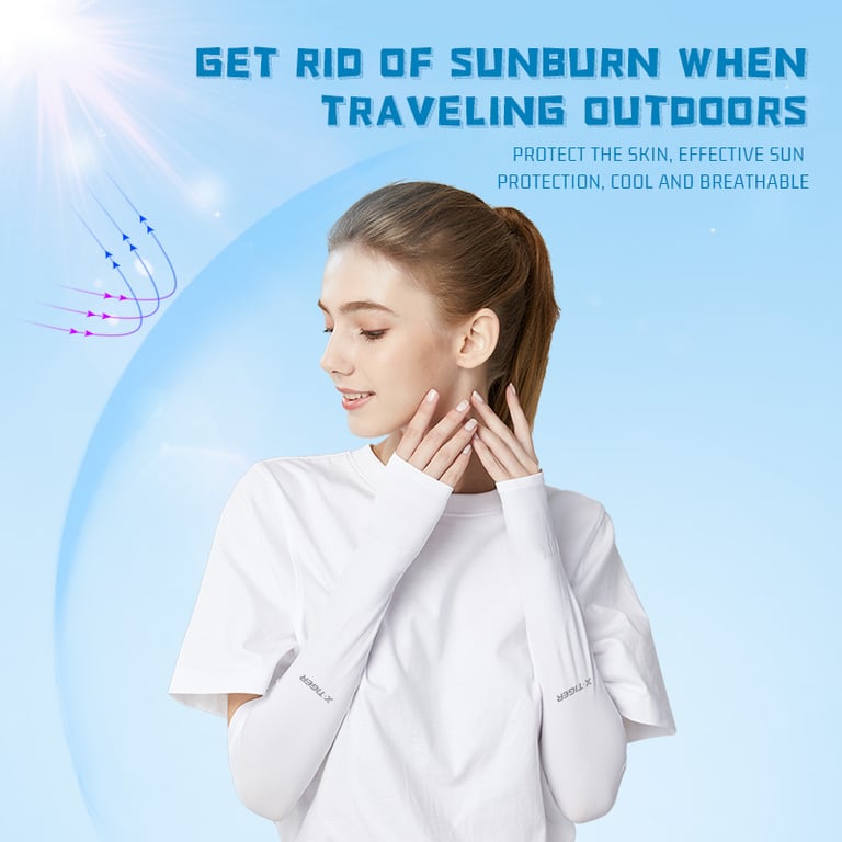 X-TIGER Cycling Arm Sleeves with Ice Fabric Technology, Anti-UV Protection, Comfortable Fit - Ideal for Cycling, Running, Hiking - Stylish Design for Men and Women - Keep Arms Cool and Protected from Sun - Versatile and Functional Outdoor Sports Arm Warmers