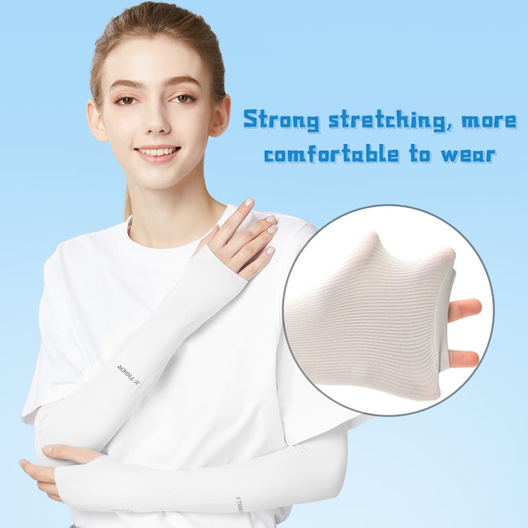 X-TIGER Cycling Arm Sleeves with Ice Fabric Technology, Anti-UV Protection, Comfortable Fit - Ideal for Cycling, Running, Hiking - Stylish Design for Men and Women - Keep Arms Cool and Protected from Sun - Versatile and Functional Outdoor Sports Arm Warmers