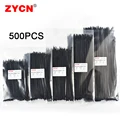 500pcs Nylon Cable Ties Set with High Tensile Strength, Self-Locking Design, and Versatile Sizes for Cable Management - Durable Zip Ties for Home, Office, Garage, and Workshop - Organize Wires, Tools, and Hoses Easily and Securely