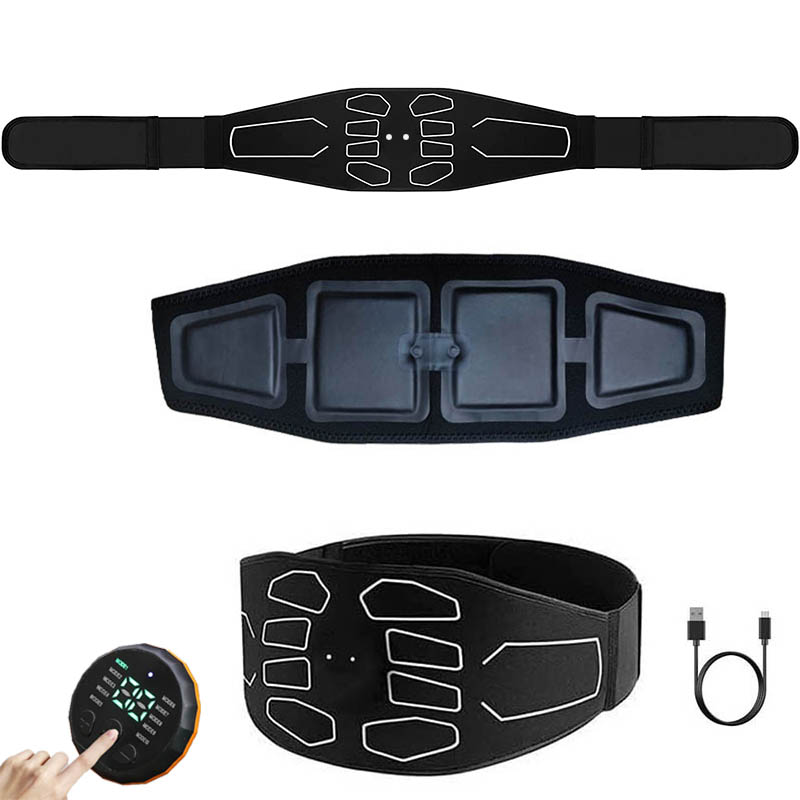 120cm Abdominal Massager Waist Belt with Adjustable Intensity Levels for Effective Muscle Toning and Enhanced Core Strength - Portable EMS Fitness Equipment for Targeted Abdominal Training at Home, Office, or On-the-Go