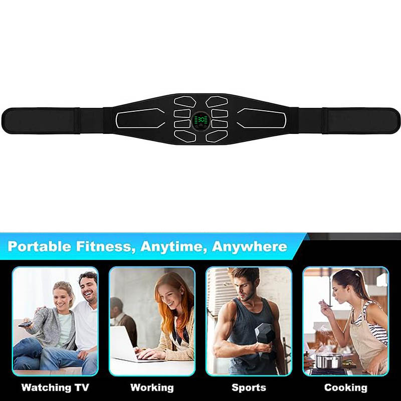 120cm Abdominal Massager Waist Belt with Adjustable Intensity Levels for Effective Muscle Toning and Enhanced Core Strength - Portable EMS Fitness Equipment for Targeted Abdominal Training at Home, Office, or On-the-Go