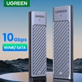 UGREEN M2 SSD Case with 10Gbps Data Transfer Speed, USB 3.2 Gen2 Interface, Wide Compatibility, Aluminum Alloy Shell for Heat Dissipation, Tool-Free Installation - Compatible with M.2 NVMe and SATA SSDs - Fast, Efficient, and Versatile External Enclosure for Storage Devices