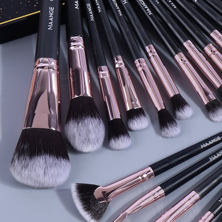 Maange 20Pcs Makeup Brushes Set - Premium Synthetic Fiber Brushes for Professional Results, Versatile Tool for Various Makeup Looks, Includes Powder, Eye Shadow, Foundation, Blush, and Blending Brushes, Convenient Storage Box for Travel, Perfect Gift for Women Makeup Enthusiasts