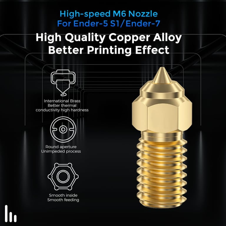 Official Creality Ender 3 V3 SE 0.4mm Brass Nozzles (5PCS) for Ender 5, S1, Ender 7 3D Printers - High-Speed Printing, Heat Resistance, Easy Installation - Premium Quality for Detailed and Accurate Prints, Value Pack for Beginners and Enthusiasts