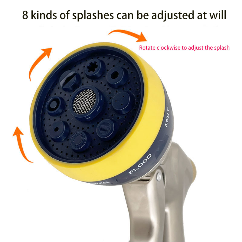 Adjustable Garden Water Gun with Sprinkler Hose Nozzle, High Pressure Washer, and Car Wash Cleaning Tool - Versatile Tool for Efficient Watering, Cleaning, and Lawn Care - Ergonomic Design, Durable Construction, Gentle Spray, Precise Watering, Lightweight and Compact