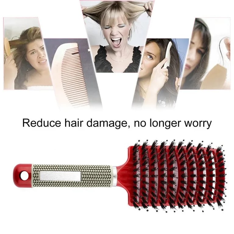 Professional Multi-Functional Hair Brush for Scalp Massage, Detangling, and Styling - Boar Bristle & Nylon Pins - Salon-Quality Tool for All Hair Types - Promotes Hair Growth & Healthy Shine - Ergonomic Design for Comfort & Precision Styling - Durable & Heat-Resistant