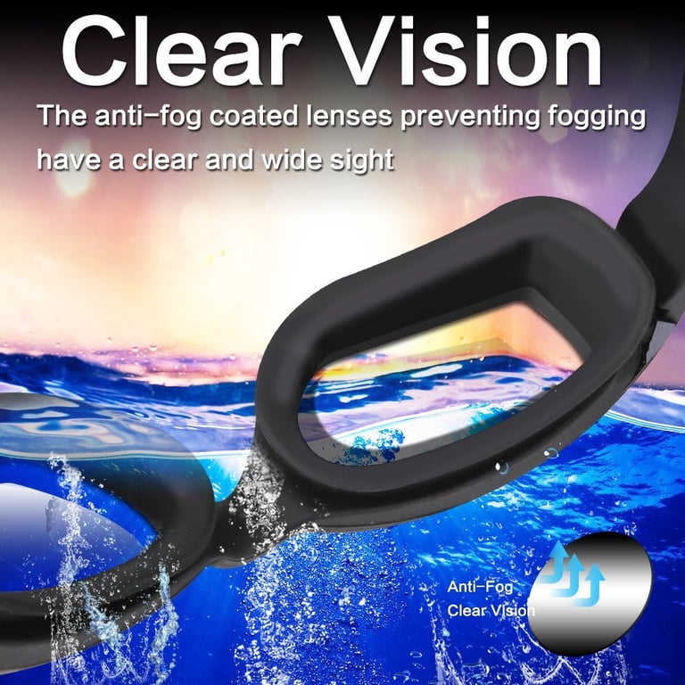 JSJM Professional Swimming Goggles with Anti-Fog Technology and Adjustable Silicone Strap for Men and Women - Waterproof Swim Glasses for Competitive Swimmers - High-Quality Silicone and Polycarbonate Materials for Durability and Comfort - Clear Vision Underwater for Enhanced Swimming Experience