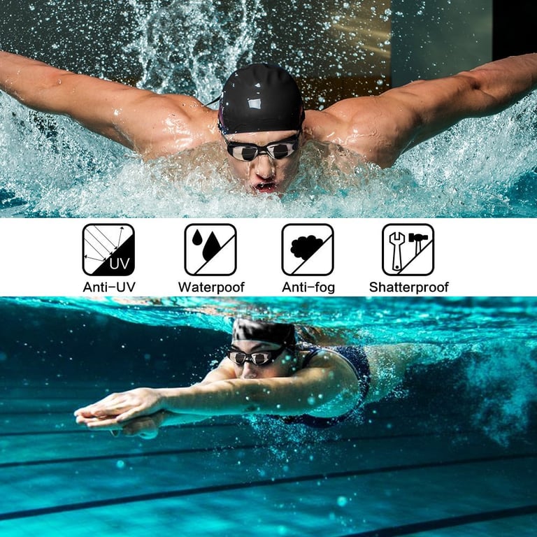 JSJM Professional Swimming Goggles with Anti-Fog Technology and Adjustable Silicone Strap for Men and Women - Waterproof Swim Glasses for Competitive Swimmers - High-Quality Silicone and Polycarbonate Materials for Durability and Comfort - Clear Vision Underwater for Enhanced Swimming Experience