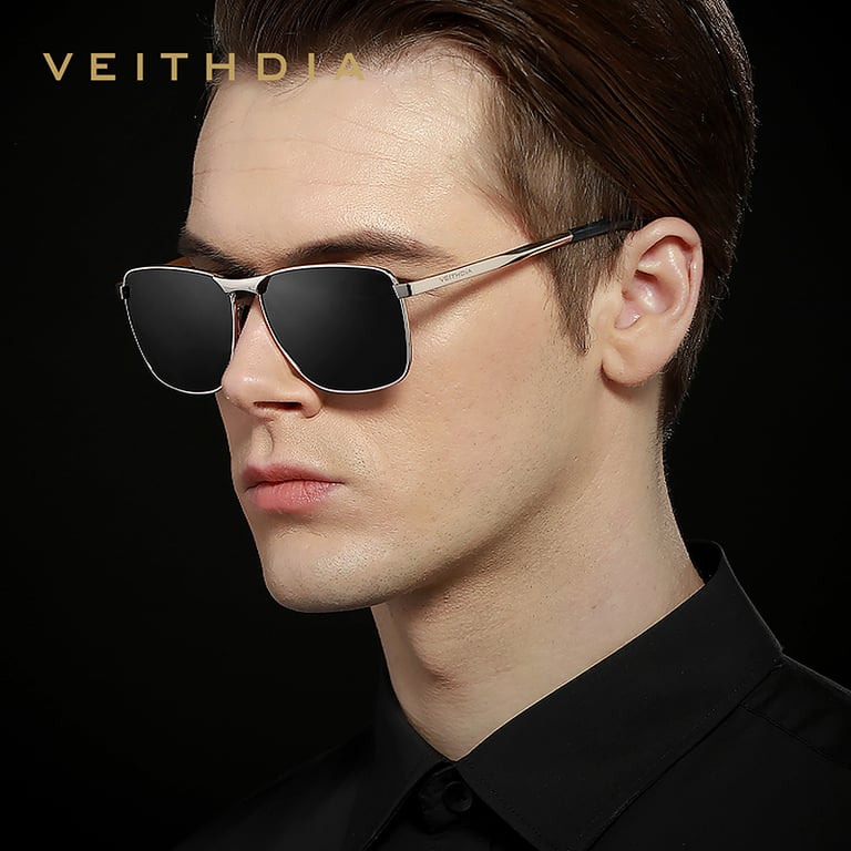 VEITHDIA Brand Men's Vintage Sports Sunglasses with Polarized UV400 Lens, Durable Construction, and Comfortable Fit - Stylish Vintage Design for Outdoor Activities and Sports, Scratch-Resistant Lenses, Adjustable Nose Pads, Lightweight Frame - Ideal for Hiking, Fishing, Cycling, and More