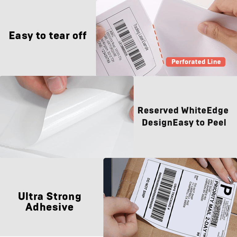 High-Quality 4x6 Thermal Label Paper Pack of 500 - Adhesive Stickers for DHL, UPS Express - Barcode Friendly Shipping Labels - Professional Solution for Small Business, E-Commerce - Cost-Effective Pack for Warehouses, Fulfillment Centers