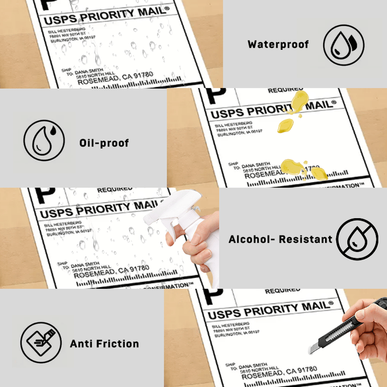 High-Quality 4x6 Thermal Label Paper Pack of 500 - Adhesive Stickers for DHL, UPS Express - Barcode Friendly Shipping Labels - Professional Solution for Small Business, E-Commerce - Cost-Effective Pack for Warehouses, Fulfillment Centers