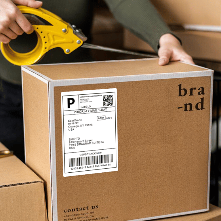 High-Quality 4x6 Thermal Label Paper Pack of 500 - Adhesive Stickers for DHL, UPS Express - Barcode Friendly Shipping Labels - Professional Solution for Small Business, E-Commerce - Cost-Effective Pack for Warehouses, Fulfillment Centers