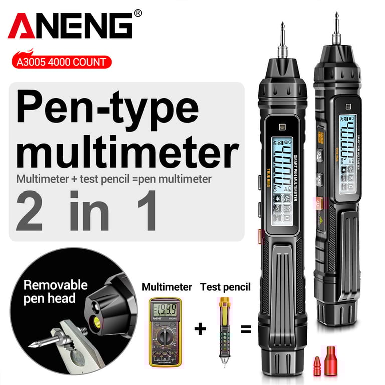 ANENG A3005 Digital Multimeter Pen Type - Professional Grade Accuracy, Non-Contact Voltage Detection, Auto Range/Manual Range Selection, Portable and Durable Construction - Ideal for AC/DC Voltage, Resistance, Diode Testing - Reliable Tool for Professionals and DIY Enthusiasts