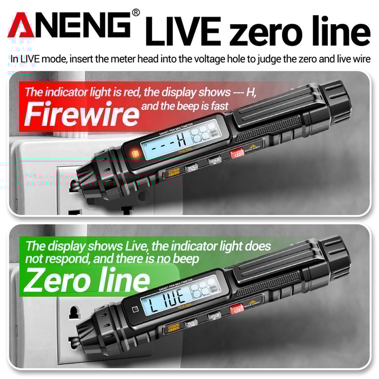 ANENG A3005 Digital Multimeter Pen Type - Professional Grade Accuracy, Non-Contact Voltage Detection, Auto Range/Manual Range Selection, Portable and Durable Construction - Ideal for AC/DC Voltage, Resistance, Diode Testing - Reliable Tool for Professionals and DIY Enthusiasts