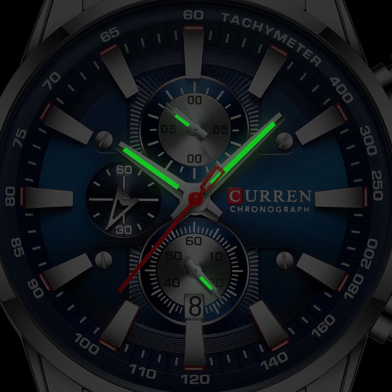 CURREN Quartz Men’s Watch - Luxury Design, Precision Timekeeping, Waterproof, Date Display, Relogio Masculino - Sophisticated and Stylish Timepiece for Men, Accurate Chronograph Function, Durable Construction, Masculine Design, Perfect for Everyday and Outdoor Wear