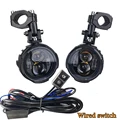 100W LED Motorcycle Headlight Fog Lights with Dual Color Flasher, Durable Weatherproof Construction, Easy Installation, Enhanced Safety, and Multi-Purpose Usage
