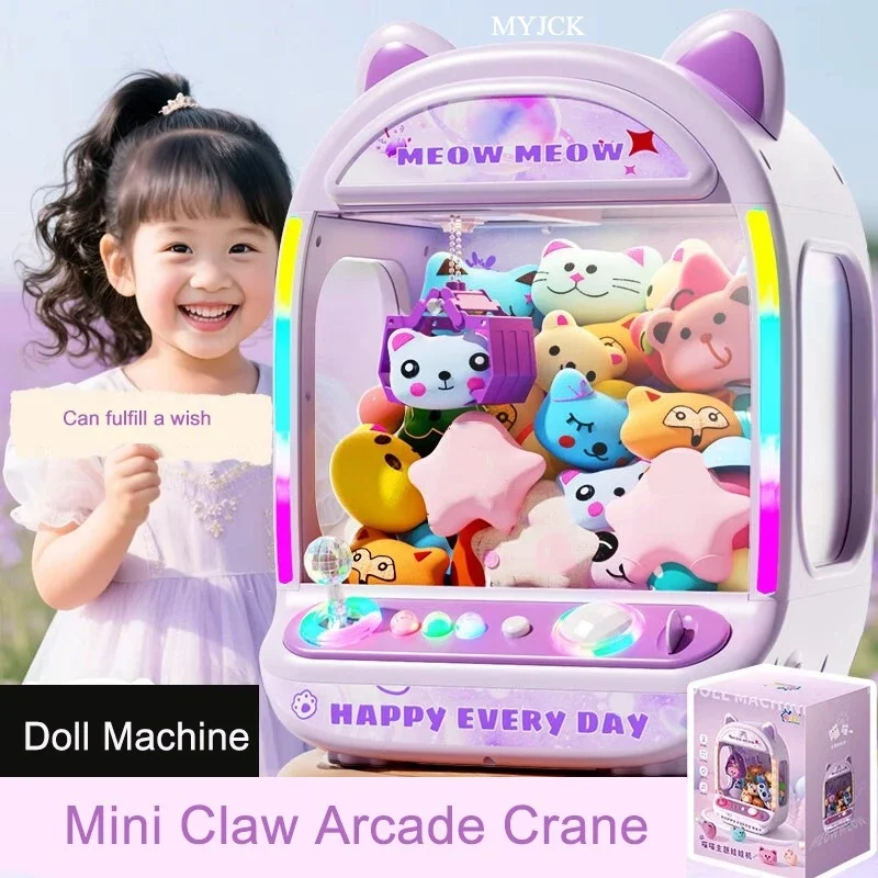 DIY Automatic Doll Machine - Coin-Operated Mini Claw Catch Toy Crane Game with Music Doll Inside | Interactive Sound Effects, Educational Benefits for Kids | Perfect Christmas Gift, Durable & Safe Design for Hours of Fun