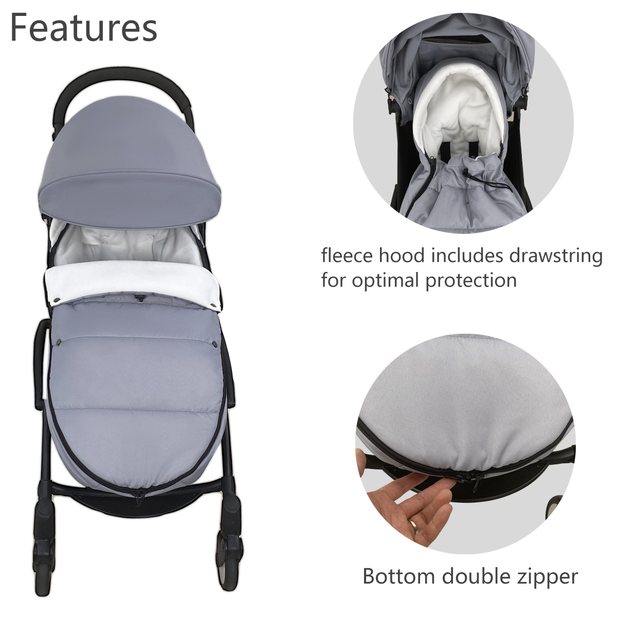 Premium Waterproof Universal Pushchairs Footmuff for Babyzen YOYO & YOYO2 Strollers - Easy Install, Warm Fleece Lining, Adjustable Straps & Zippers - Keep Your Baby Cozy and Dry in All Weather Conditions