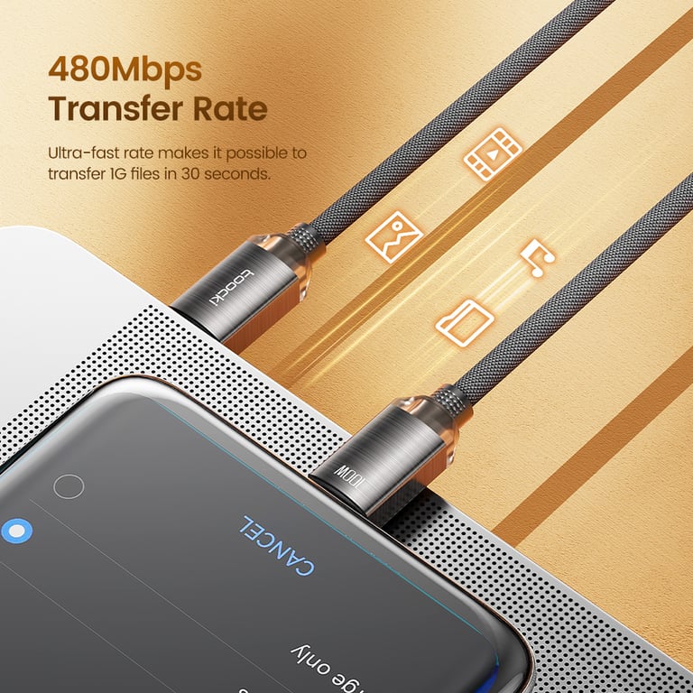 Toocki PD100W Fast Charging Cable - 100W High-Speed USB C to C Cable for iPhone 15, Samsung, Xiaomi - Durable & Reliable Charging Solution - Secure Connection & Multi-Device Compatibility - Flexible & Tangle-Free Design for Hassle-Free Charging