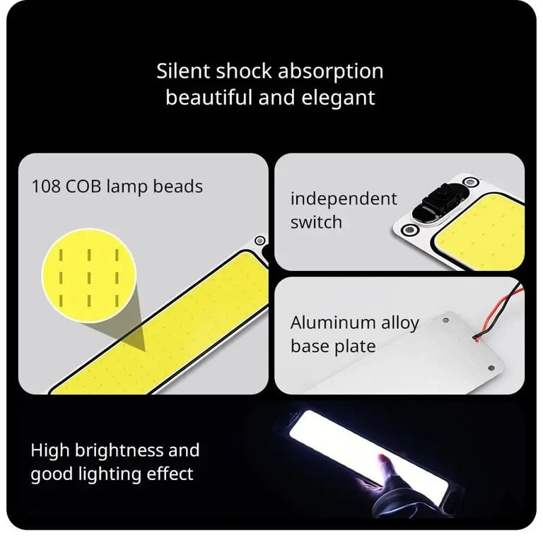 Bright LED Strip Light for Car Interior with Easy Installation and Durable Construction - 12-24V Voltage Range, Multi-Purpose Use, Sleek Design, Low Power Consumption - Perfect for Van, Lorry, Truck, Camper, Boat - Reading and Interior Light with On/Off Switch