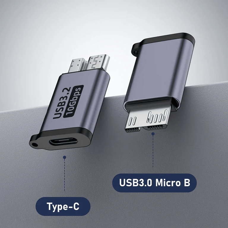 High-Speed Data Transfer Micro B USB C 3.0 Male to Type C Female Adapter for Fast File Transfers, Enhanced Connectivity, Compact and Portable Design, Durable Construction, Wide Compatibility - Ideal for External Hard Drives, Laptops, Tablets, and More