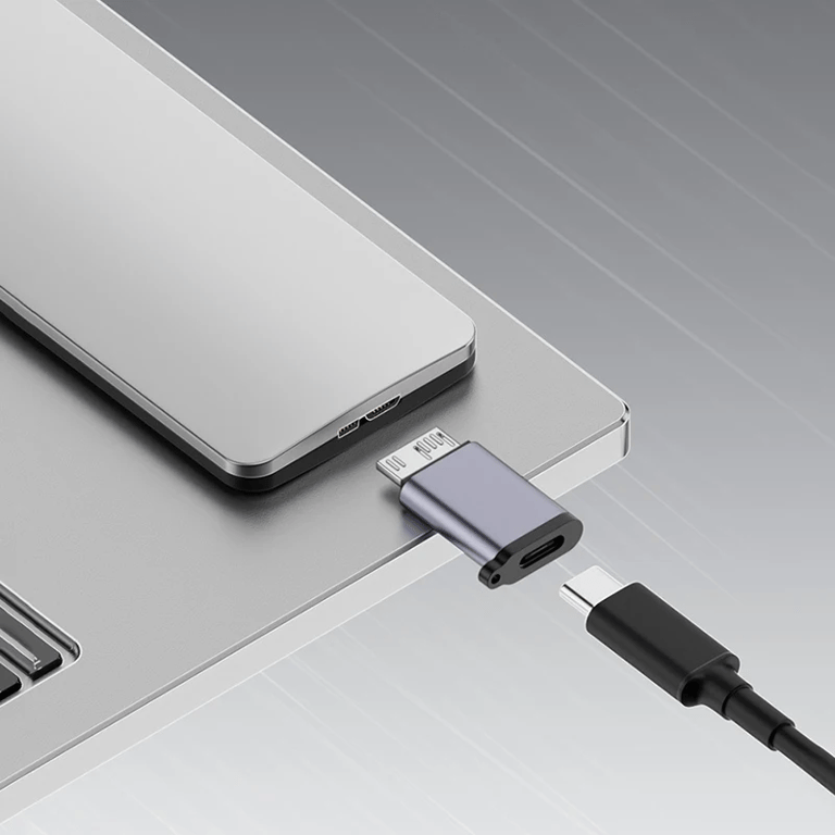 High-Speed Data Transfer Micro B USB C 3.0 Male to Type C Female Adapter for Fast File Transfers, Enhanced Connectivity, Compact and Portable Design, Durable Construction, Wide Compatibility - Ideal for External Hard Drives, Laptops, Tablets, and More