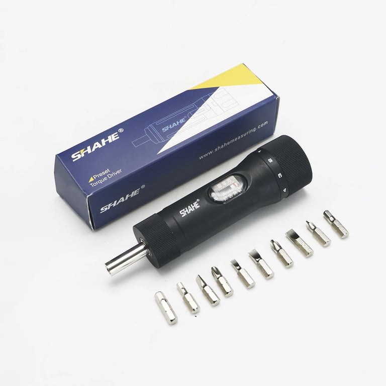 SHAHE Torque Screwdriver with 1/4" Drive for Precision Torque Control (10-70 in-lbs) - High-Quality Construction, Ergonomic Design, Easy-to-Read Scale, 10pcs Bits Set - Versatile Tool for Automotive, Electronics, Machinery, and More
