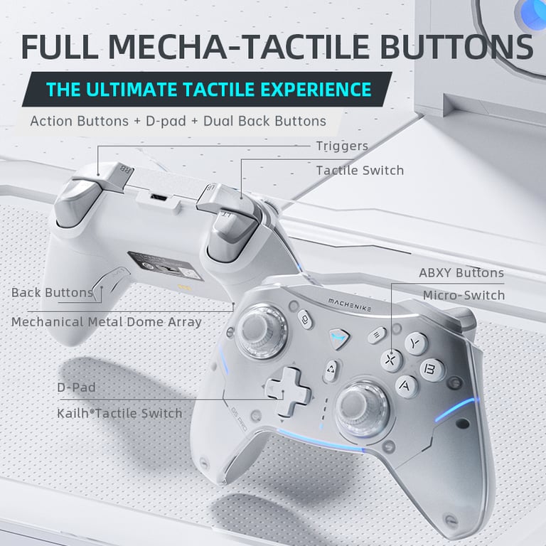 Machenike Gamepad G5 Pro Elite Wireless Controller with Elite Hall Trigger Technology, Mecha-Tactile Buttons, and Ergonomic Design - Compatible with Switch, PC, Android, iOS - Ultra-Fast Response and Precise Control for Competitive Gaming