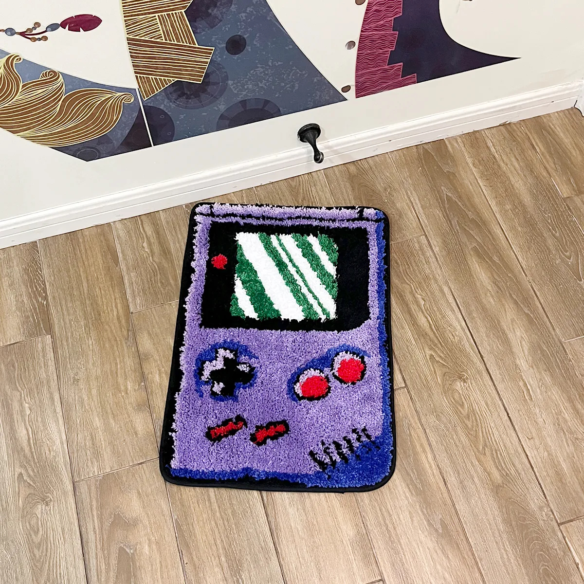 LAKEA Hand-held Game Device Tufted Rug - Retro Design, Classic Games, Soft Flocking Carpet, Anti-Slip Backing, Durable Construction, Vibrant Colors, Unique Gift Idea for Kids and Adults, Perfect for Game Room or Entryway, Nostalgic and Fun Home Decor Accent