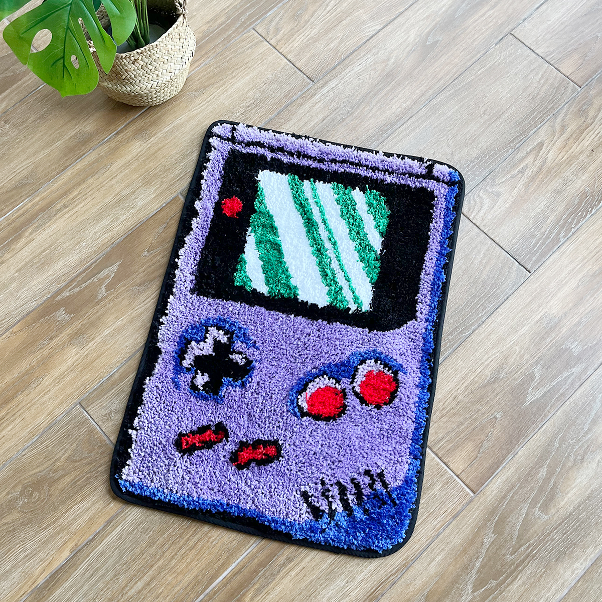 LAKEA Hand-held Game Device Tufted Rug - Retro Design, Classic Games, Soft Flocking Carpet, Anti-Slip Backing, Durable Construction, Vibrant Colors, Unique Gift Idea for Kids and Adults, Perfect for Game Room or Entryway, Nostalgic and Fun Home Decor Accent