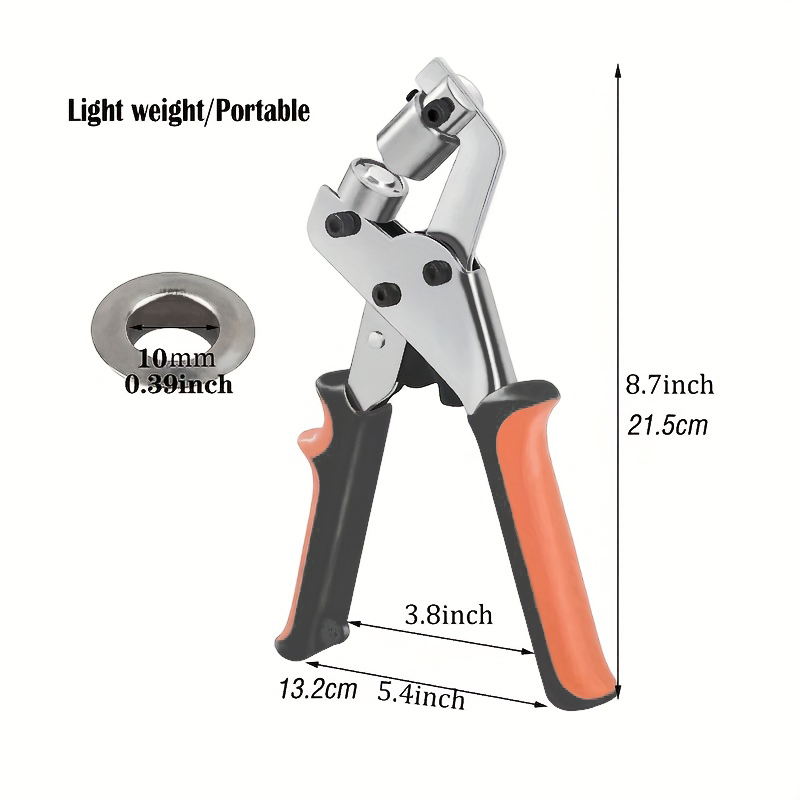 High-Quality Portable Grommet Tool Kit with Handheld Hole Punch Pliers for DIY Projects - Durable Hand Press Machine for Clothing Repairs, Leather Crafts, Banners, Curtains - Easy to Use with Silver Grommets - Compact and Lightweight Design for On-the-Go Crafting - Professional Results Guaranteed