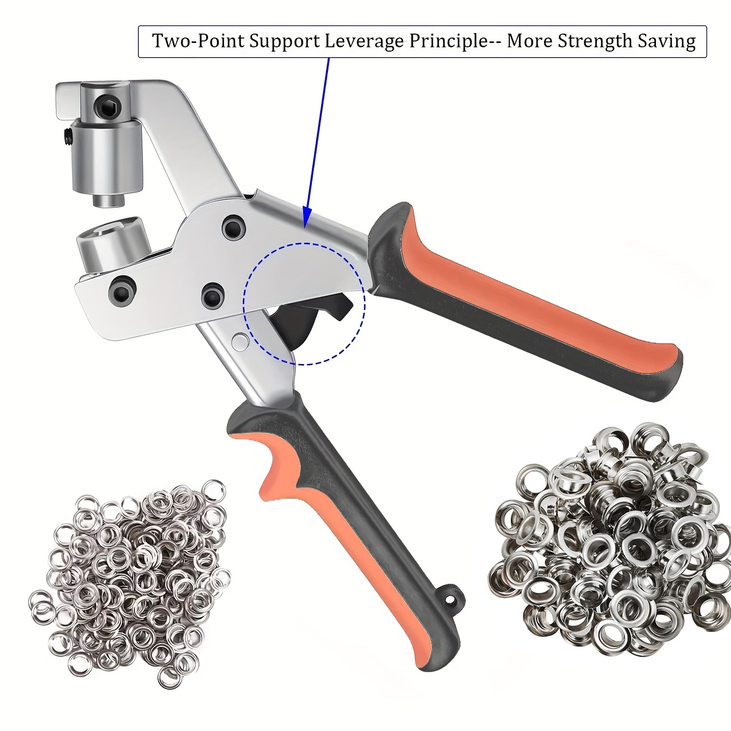 High-Quality Portable Grommet Tool Kit with Handheld Hole Punch Pliers for DIY Projects - Durable Hand Press Machine for Clothing Repairs, Leather Crafts, Banners, Curtains - Easy to Use with Silver Grommets - Compact and Lightweight Design for On-the-Go Crafting - Professional Results Guaranteed