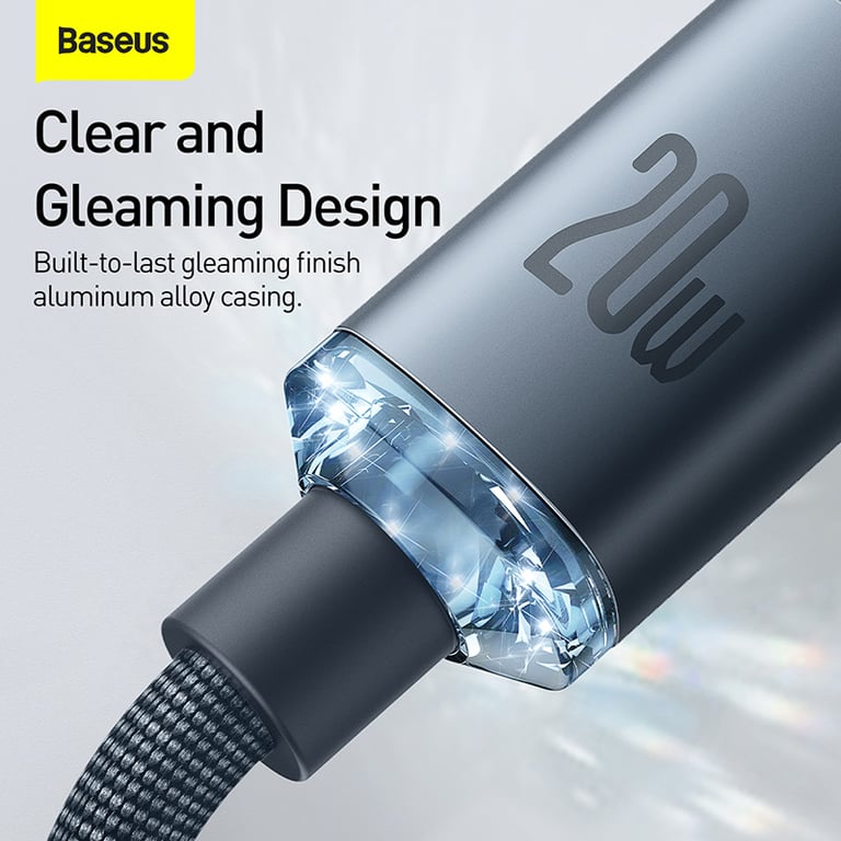 Baseus PD 20W USB Type C Cable for iPhone 14/13/12 Pro Max/11/Xs/X, iPad - Fast Charging, Durable Construction, Safe & Reliable, Flexible & Tangle-Free - Universal Compatibility with Advanced Safety Features
