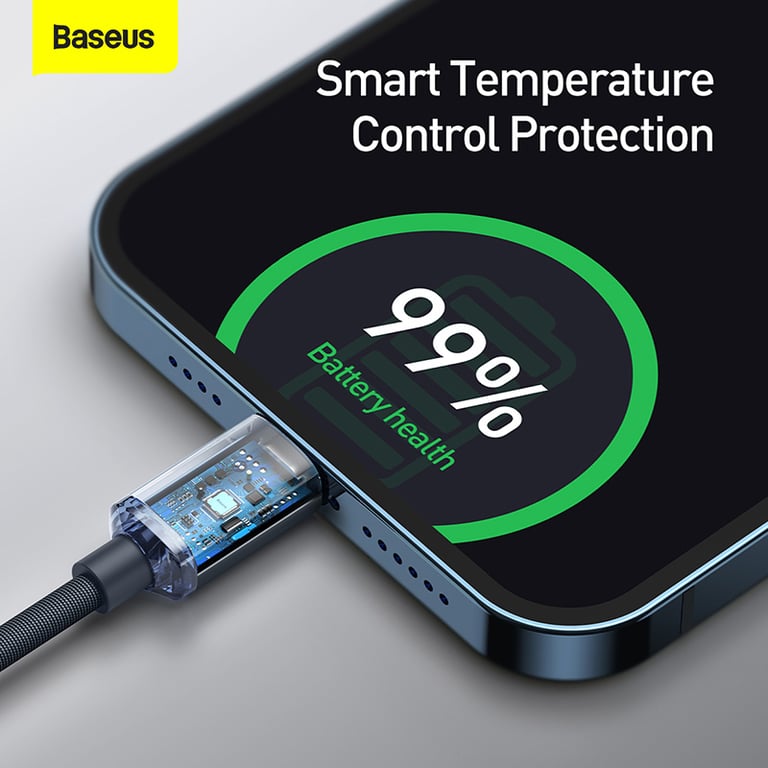 Baseus PD 20W USB Type C Cable for iPhone 14/13/12 Pro Max/11/Xs/X, iPad - Fast Charging, Durable Construction, Safe & Reliable, Flexible & Tangle-Free - Universal Compatibility with Advanced Safety Features