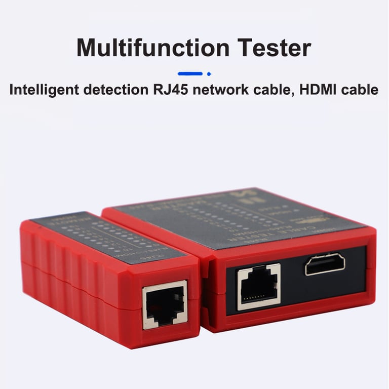 Compact Multi-Functional HDMI-Compatible Ethernet Tester with RJ45 LAN 8P8C POE Protection and RJ11 Telephone Line Protection - Portable Network Cable Tester for Technicians - Easy-to-Read Display for Efficient Troubleshooting and Maintenance - Ensure Optimal Performance and Longevity in Network Setup