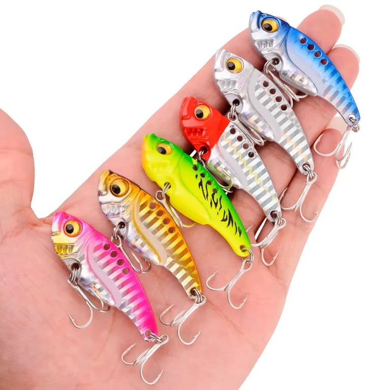 Aorace Metal VIB Fishing Lures Set - 5 Pieces with Varying Weights (3g, 7g, 10g, 15g, 20g) - Durable Hard Baits for Versatile Fishing - Realistic Design with Lifelike Patterns - Built-in Rattles and Vibration Mechanisms - Suitable for Casting, Trolling, Jigging - Must-Have for Anglers