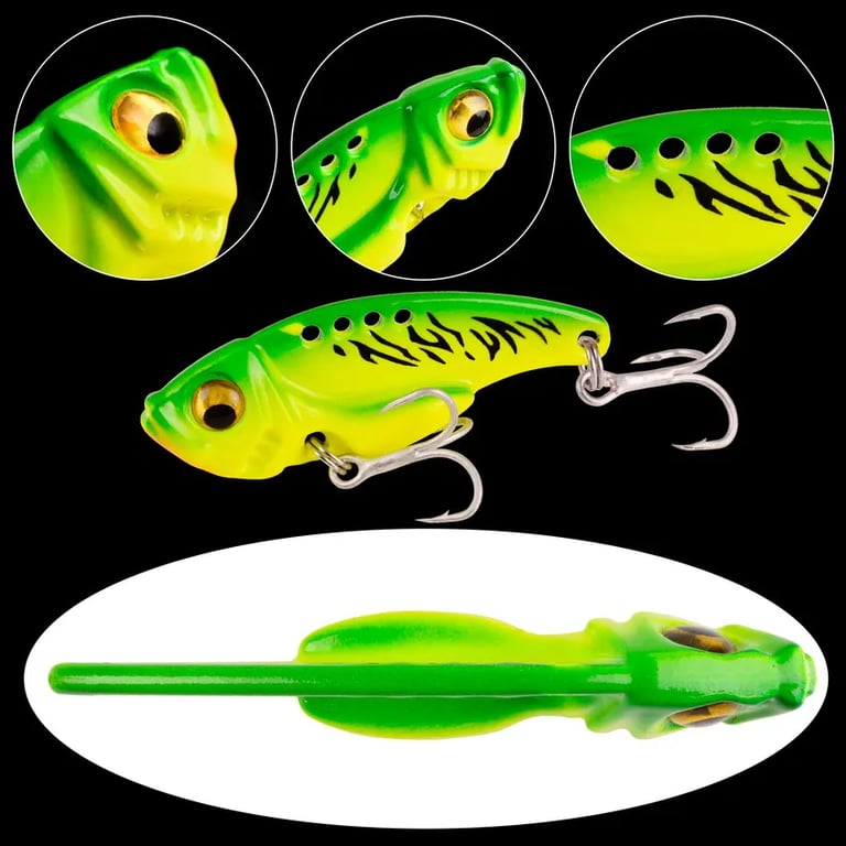 Aorace Metal VIB Fishing Lures Set - 5 Pieces with Varying Weights (3g, 7g, 10g, 15g, 20g) - Durable Hard Baits for Versatile Fishing - Realistic Design with Lifelike Patterns - Built-in Rattles and Vibration Mechanisms - Suitable for Casting, Trolling, Jigging - Must-Have for Anglers