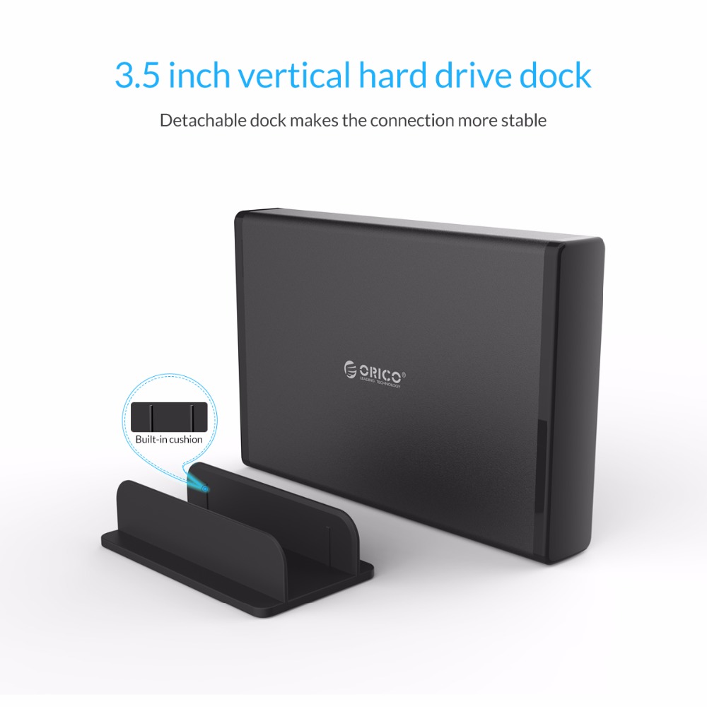 ORICO 3.5'' HDD Case with USB 3.0 Adapter for High-Speed Data Transfer up to 5Gbps, Wide Compatibility with 2.5'' and 3.5'' SATA Hard Drives, Durable Aluminum Housing for Protection and Heat Dissipation, Tool-Free Installation, Plug and Play for Windows, Mac, and Linux Systems