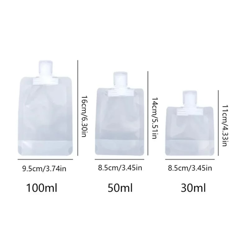 Leak-Proof Travel Bottles Set - 5pcs Refillable Squeeze Bags for Toiletries - Convenient and Lightweight Cosmetic Containers for Lotion, Shampoo - Transparent Design, Easy to Use - Reusable and Versatile Storage Solution for Travel and Everyday Use