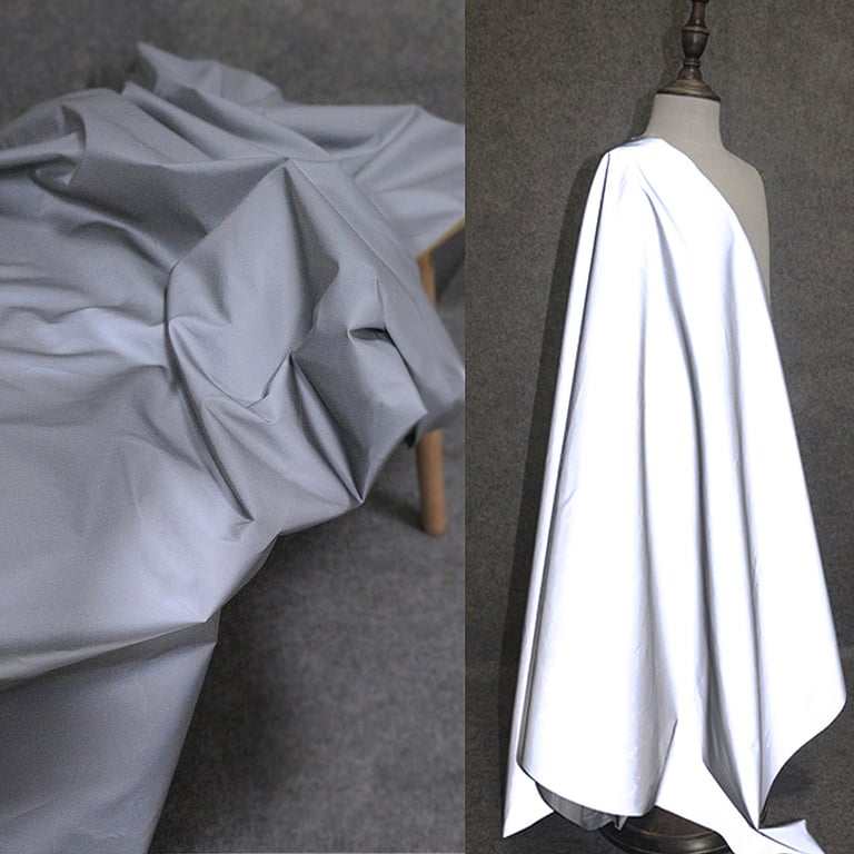 Night Vision Reflective Safety Warning Fabric for High Visibility Jackets, Vests, and Protective Gear - Durable Chemical Fiber with Reflective Properties, Weathercoat Construction for Outdoor Use - Easy to Sew and Customize for Safety Projects