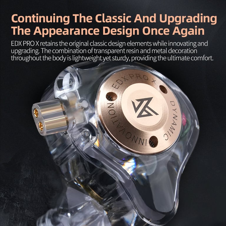 KZ EDX PRO X High-Quality Sound Dynamic Drivers Earphones - HIFI Audio, Comfortable Fit, Noise Cancelling, Durable Construction - Perfect for Music Lovers, DJs, Sports - Clear, Powerful Bass, Clarity, Precision, Long-Lasting Performance