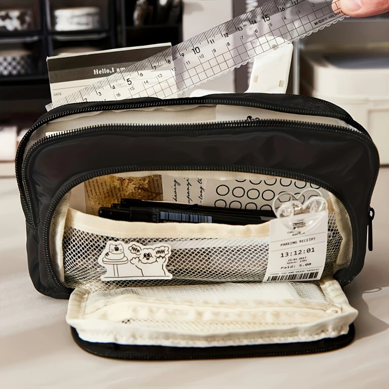 Large-Capacity Multi-Functional Pencil Case and Makeup Storage Bag with Durable Construction - Ideal for Students, Artists, and Travel - Portable and Stylish Stationery Box for Pens, Erasers, Cosmetics - Versatile Design for School, Work, and Home Use