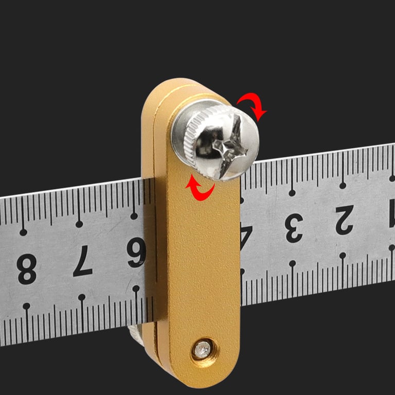 Adjustable Precision Steel Ruler Positioning Block with Integrated Line Marking Gauge for Carpentry and Woodworking Projects - Durable Woodworking Scriber with Adjustable Stop for Accurate Measurements and Cuts - Professional Precision Measuring Tool for Symmetrical and Precise Designs