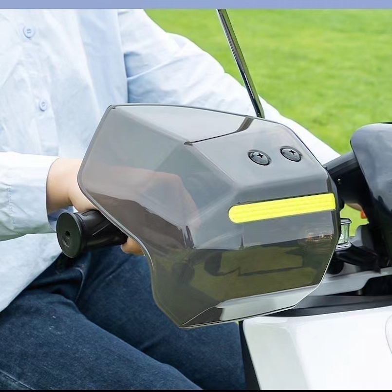 Premium Reflective Hand Guard for Scooters, Motorcycles, and ATVs - Easy Installation, Quick Disassembly, Night Reflective Strip, Wind, Rain, and Sun Protection, Durable Construction - Mounting Hardware Included