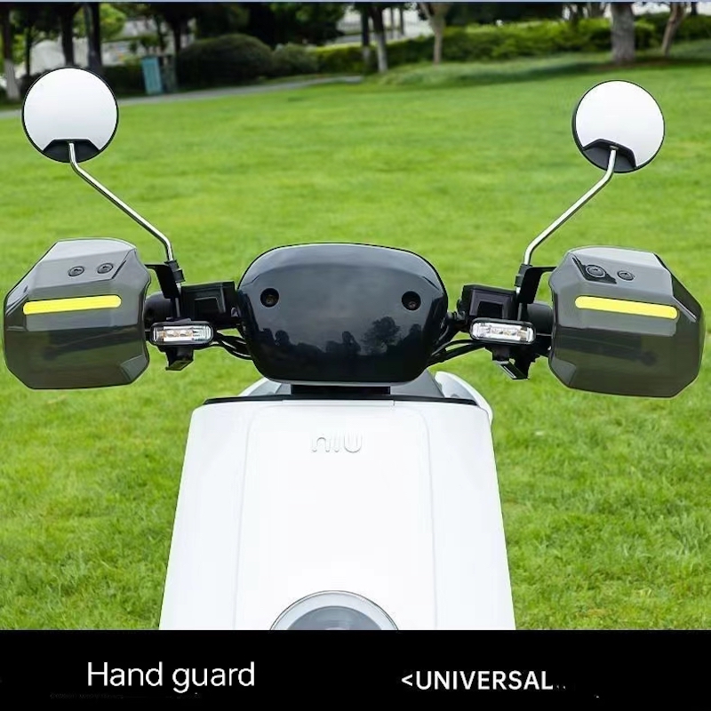 Premium Reflective Hand Guard for Scooters, Motorcycles, and ATVs - Easy Installation, Quick Disassembly, Night Reflective Strip, Wind, Rain, and Sun Protection, Durable Construction - Mounting Hardware Included